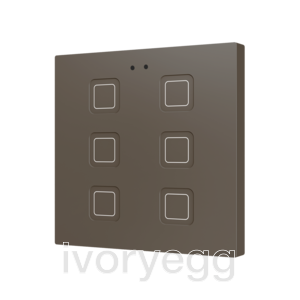 Tecla RGB 6. PC-ABS Capacitive push button - 6 buttons - Mocha
