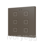 Tecla RGB 6. PC-ABS Capacitive push button - 6 buttons - Mocha