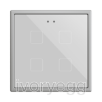 Flat 70 X4. PC-ABS Capacitive push button 70x70 - 4 buttons - Silver