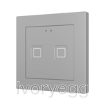 Tecla RGB 55 X2. PC-ABS Capacitive push button 55x55 - 2 buttons - Silver