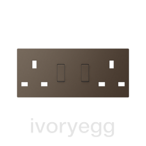 Centre plate for switched 13A BS socket, 2-gang mocha