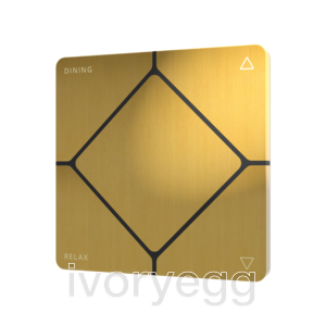 TAP-5 ORE Touch Switch - Volt Free (Dry Contact) - Crestron - C2N-UNI8IO, Brushed Brass, Engraved