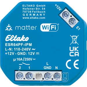Impulse switch relay with IP. matter over Wi-fi, optional EnOcean, 1 NO potential-free 16A