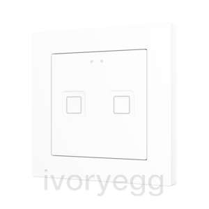 Tecla RGB 55 X2. PC-ABS Capacitive push button 55x55 - 2 buttons - White