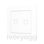 Tecla RGB 55 X2. PC-ABS Capacitive push button 55x55 - 2 buttons - White