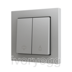 ZS55. Double Soft push button for 2 binary inputs 55x55 mm – Silver - Custom. Minimum 100 units per design