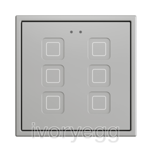 Tecla RGB 70 X6. PC-ABS Capacitive push button 70x70 - 6 buttons - Silver