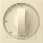 System 55 Cover plate with knob for three-stage switch with zero setting, cream white
