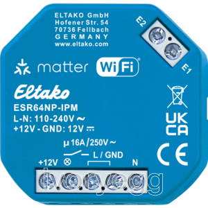 Impulse switch relay with IP. matter over Wi-fi, optional EnOcean, 1 NO not potential-free 16A