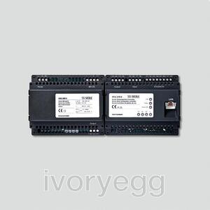 Access door loudspeaker controller with line rectifier