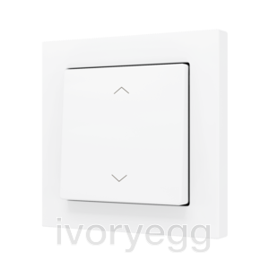 ZS55. Cover for Simple KNX Soft push button 55x55 mm. Tilt up&down - Shutter icon - Matt White