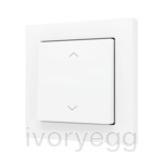 ZS55. Cover for Simple KNX Soft push button 55x55 mm. Tilt up&down - Shutter icon - Matt White