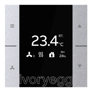 Yurika KNX sensor Room Temperature Controller, FM, 2/4f Stainless Steel