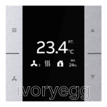Yurika KNX sensor Room Temperature Controller, FM, 2/4f Stainless Steel