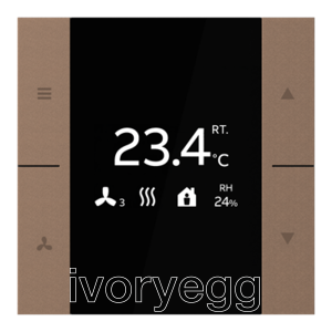 Yurika KNX sensor Room Temperature Controller, FM, 2/4f Mocha
