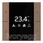 Yurika KNX sensor Room Temperature Controller, FM, 2/4f Mocha