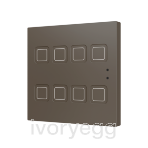 Tecla RGB 8. PC-ABS Capacitive push button - 8 buttons - Mocha