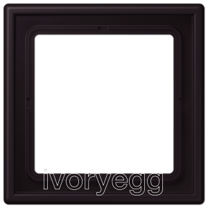 Le Corbusier LS range 1-gang frame, noir d'ivoire (ivory black)