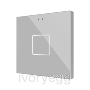 Flat RGB 1. Glass capacitive push button - 1 button - Silver