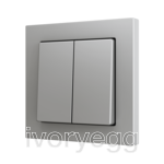 ZS55. Cover for Double KNX Soft push button 55x55 mm. Tilt down - Silver