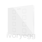 Flat RGB 8. Glass capacitive push button - 8 buttons - White