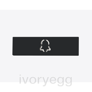 Nameplate on one call button, bell symbol, Graphite black