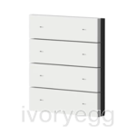 iONprime White Metal Painted 4 Gang Rocker Set