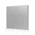 Tecla RGB 2. PC-ABS Capacitive push button - 2 buttons - Silver
