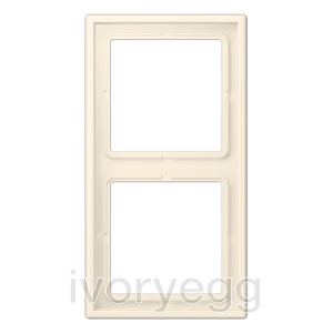 Le Corbusier LS range 2-gang frame, blanc ivoire (ivory white)