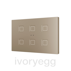 Tecla RGB XL 6. PC-ABS Capacitive push button - 6 buttons - Champagne