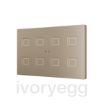 Tecla RGB XL 8. PC-ABS Capacitive push button - 8 buttons - Champagne