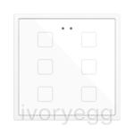 Flat 70 X6. PC-ABS Capacitive push button 70x70 - 6 buttons - White