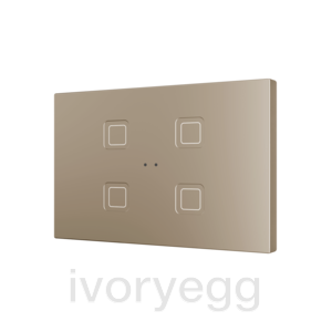 Tecla RGB XL 4. PC-ABS Capacitive push button - 4 buttons - Champagne