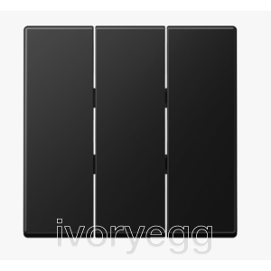3-gang rocker 3-gang, thermoplastic lacquered, A range, matt graphite black