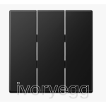3-gang rocker 3-gang, thermoplastic lacquered, A range, matt graphite black