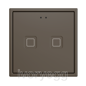Tecla RGB 70 X2. PC-ABS Capacitive push button 70x70 - 2 buttons - Mocha