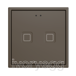 Tecla RGB 70 X2. PC-ABS Capacitive push button 70x70 - 2 buttons - Mocha