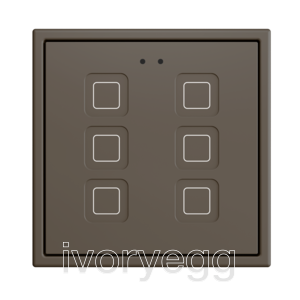 Tecla RGB 70 X6. PC-ABS Capacitive push button 70x70 - 6 buttons - Mocha