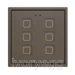 Tecla RGB 70 X6. PC-ABS Capacitive push button 70x70 - 6 buttons - Mocha