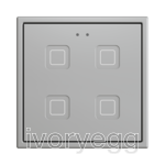 Tecla RGB 70 X4. PC-ABS Capacitive push button 70x70 - 4 buttons - Silver