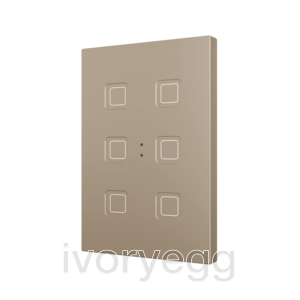 Tecla XL X6. PC-ABS Capacitive push button - 6 buttons - Champagne