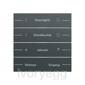 Rocker set, 4-gang for pushbutton sensor 4.70, inscribable, anthracite