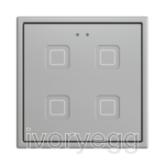Tecla 70 X4. PC-ABS Capacitive push button 70x70 - 4 buttons - Silver