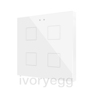 Flat RGB 4. Glass capacitive push button - 4 buttons - White