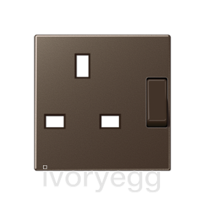Centre plate for switched 13A BS socket, mocha