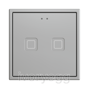Tecla RGB 70 X2. PC-ABS Capacitive push button 70x70 - 2 buttons - Silver