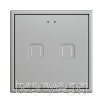 Tecla RGB 70 X2. PC-ABS Capacitive push button 70x70 - 2 buttons - Silver