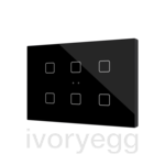 Flat XL X6. Glass capacitive push button - 6 buttons - Anthracite