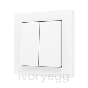 ZS55. Cover for Double KNX Soft push button 55x55 mm. Tilt down - Matt White