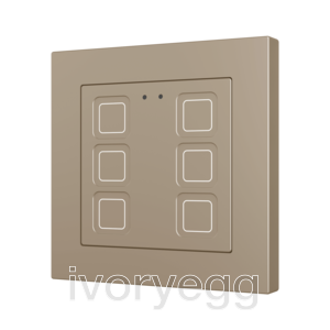 Tecla RGB 55 X6. PC-ABS Capacitive push button 55x55 - 6 buttons - Champagne